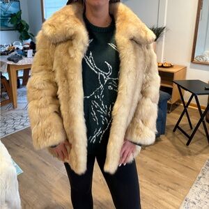 Custom made real fox fur coat in great condition